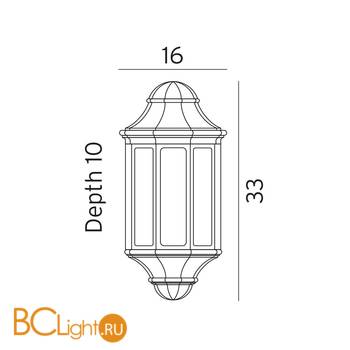 Уличный настенный светильник Norlys Genova 175B - Схема